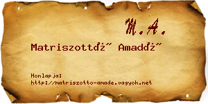 Matriszottó Amadé névjegykártya